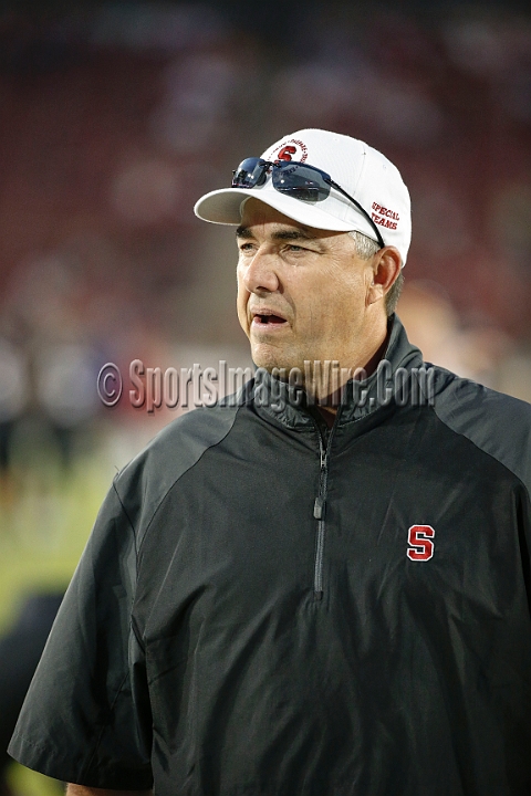 2013Stanford-Wash-039.JPG - Oct. 5, 2013; Stanford, CA, USA; Stanford Cardinal special teams coordinator Pete Alamar prior to game against the Washington Huskies at  Stanford Stadium. Stanford defeated Washington 31-28.